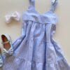 fernandaramosstore com br Vestido Infantil Feminino Xadrez Azul 1