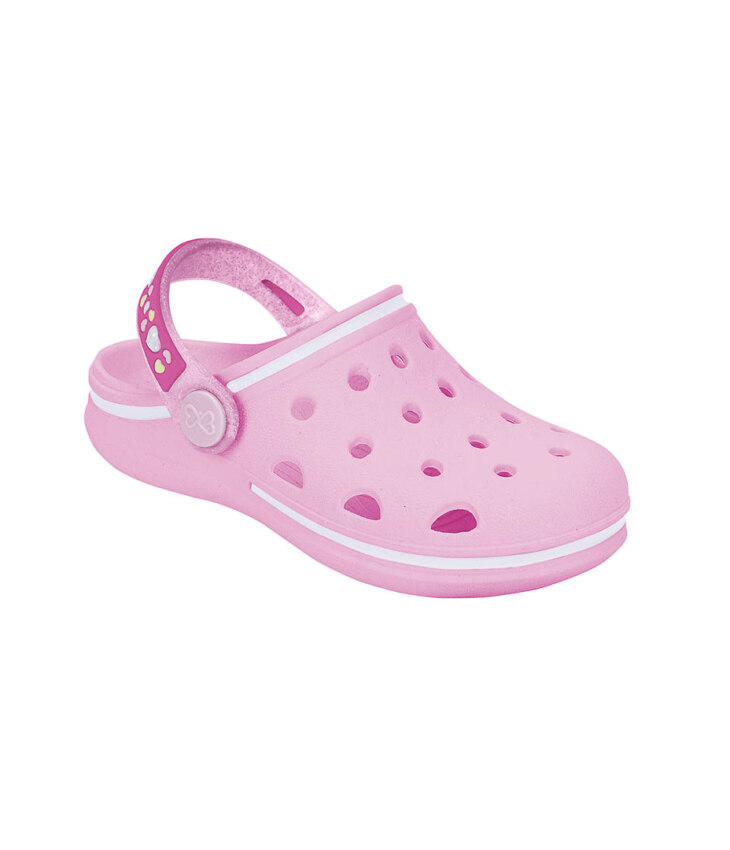 Babuche Infantil Feminino WorldColors Rosa com Detalhe em Gliter Fernanda ramos kids