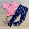 Blusa Cropped Infantil Feminino Manga Curta com Elástico Rosa Fernanda Ramos Kids