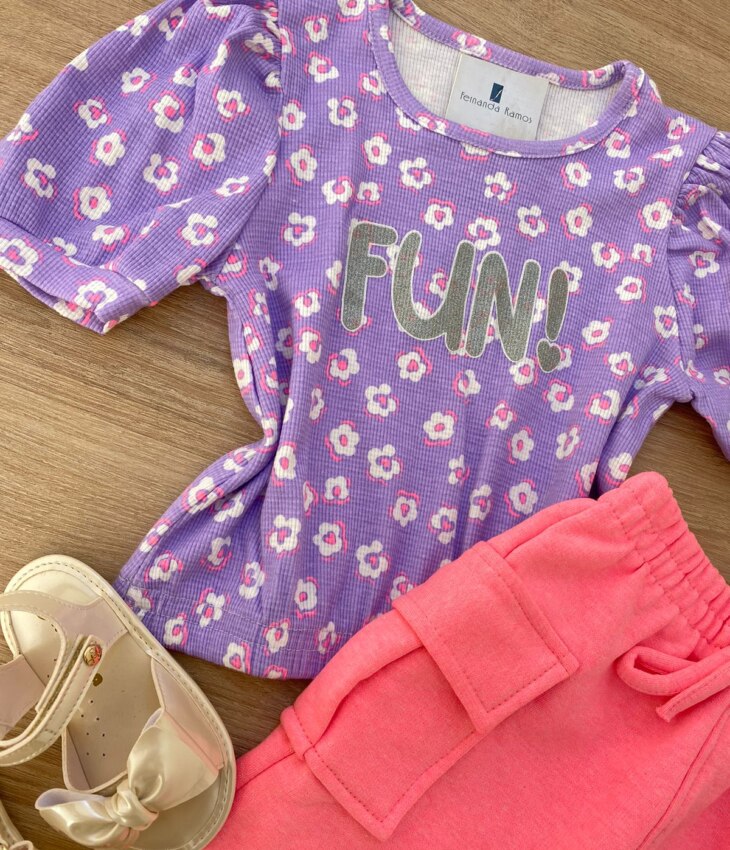 fernandaramoskids com br Blusa Cropped Infantil Feminino Manga Princesa Estampa Floral Lilás 1