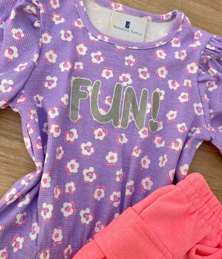 fernandaramoskids com br Blusa Cropped Infantil Feminino Manga Princesa Estampa Floral Lilás 2