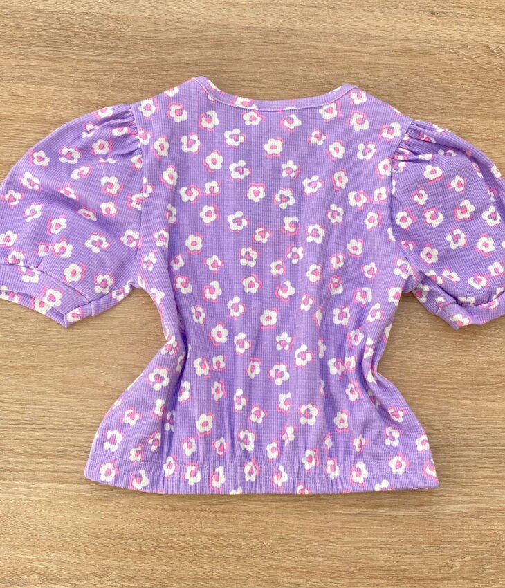 fernandaramoskids com br Blusa Cropped Infantil Feminino Manga Princesa Estampa Floral Lilás 3