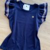 fernandaramoskids com br Blusa Infantil Feminina Manga Curta com Babado Azul Marinho 1