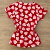 fernandaramoskids com br Blusa Infantil Feminina Manga Curta de Malha Corações Vermelha 2