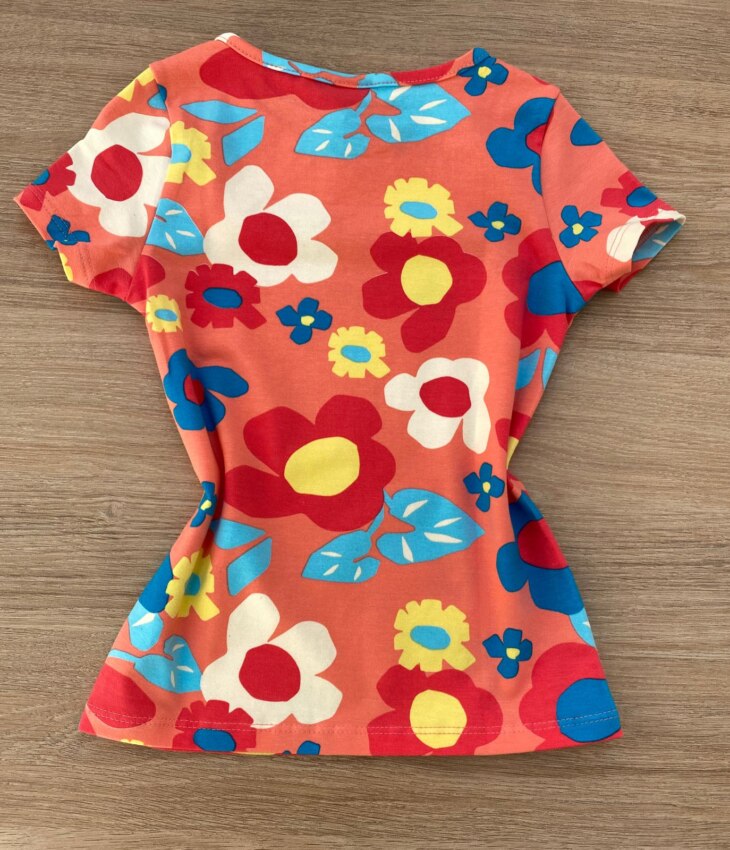 fernandaramoskids com br Blusa Infantil Feminina Manga Curta Justa Floral Fundo Rosa 2