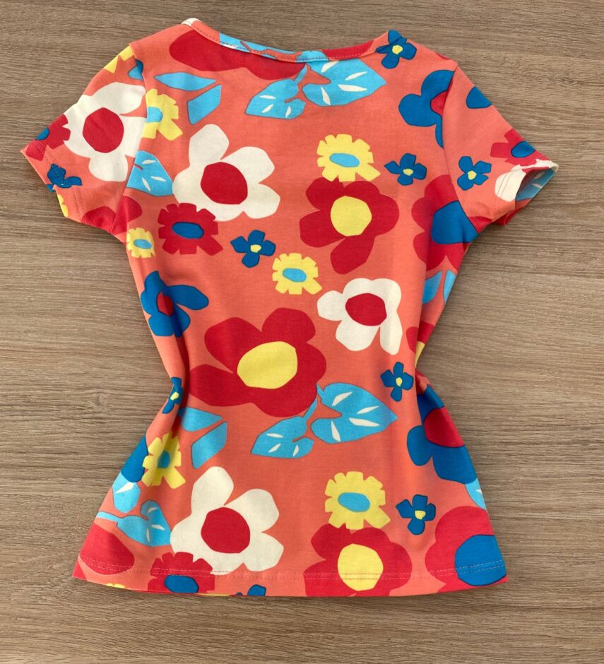 fernandaramoskids com br Blusa Infantil Feminina Manga Curta Justa Floral Fundo Rosa 2