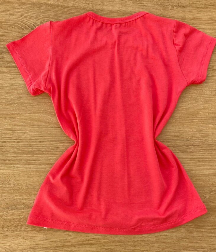 fernandaramoskids com br Blusa Infantil Feminina Manga Curta Rosa com Estampa 2
