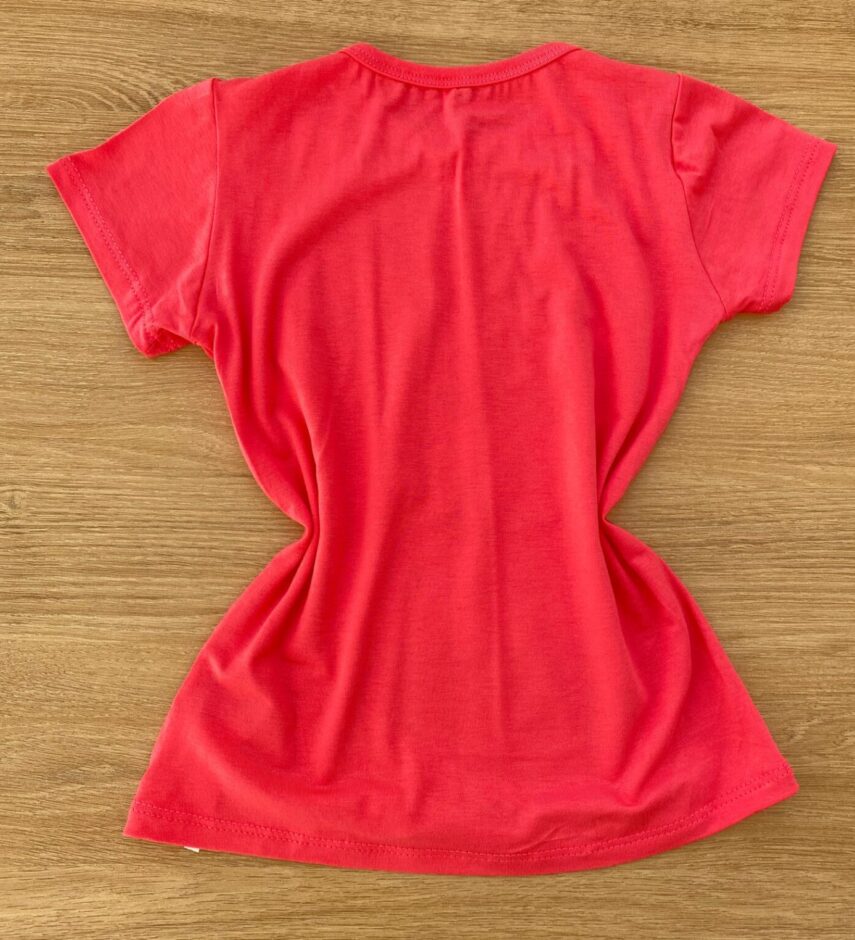 fernandaramoskids com br Blusa Infantil Feminina Manga Curta Rosa com Estampa 2