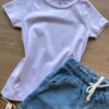 fernandaramoskids com br Blusa Infantil Feminina Manga Curta Tradicional Branca 1