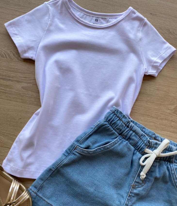 fernandaramoskids com br Blusa Infantil Feminina Manga Curta Tradicional Branca 1