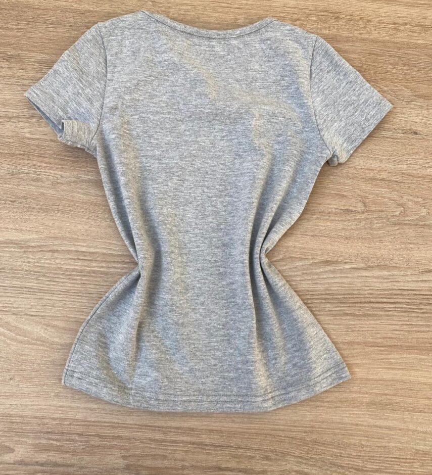 fernandaramoskids com br Blusa Infantil Feminina Manga Curta Tradicional Cinza 2