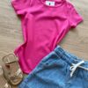 fernandaramoskids com br Blusa Infantil Feminina Manga Curta Tradicional Pink 1