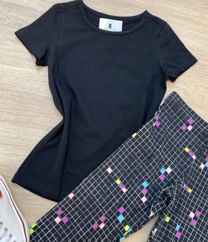 fernandaramoskids com br Blusa Infantil Feminina Manga Curta Tradicional Preta 1