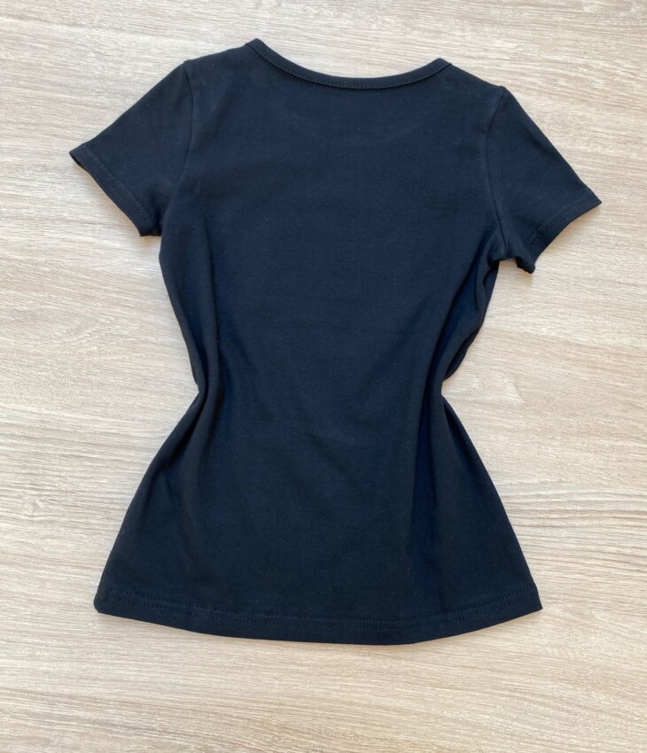 fernandaramoskids com br Blusa Infantil Feminina Manga Curta Tradicional Preta 2