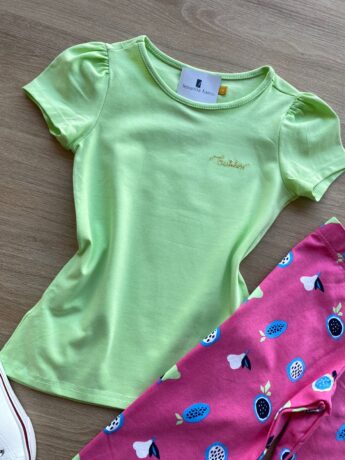 fernandaramoskids com br Blusa Infantil Feminina Manga Curta Tradicional Verde 1