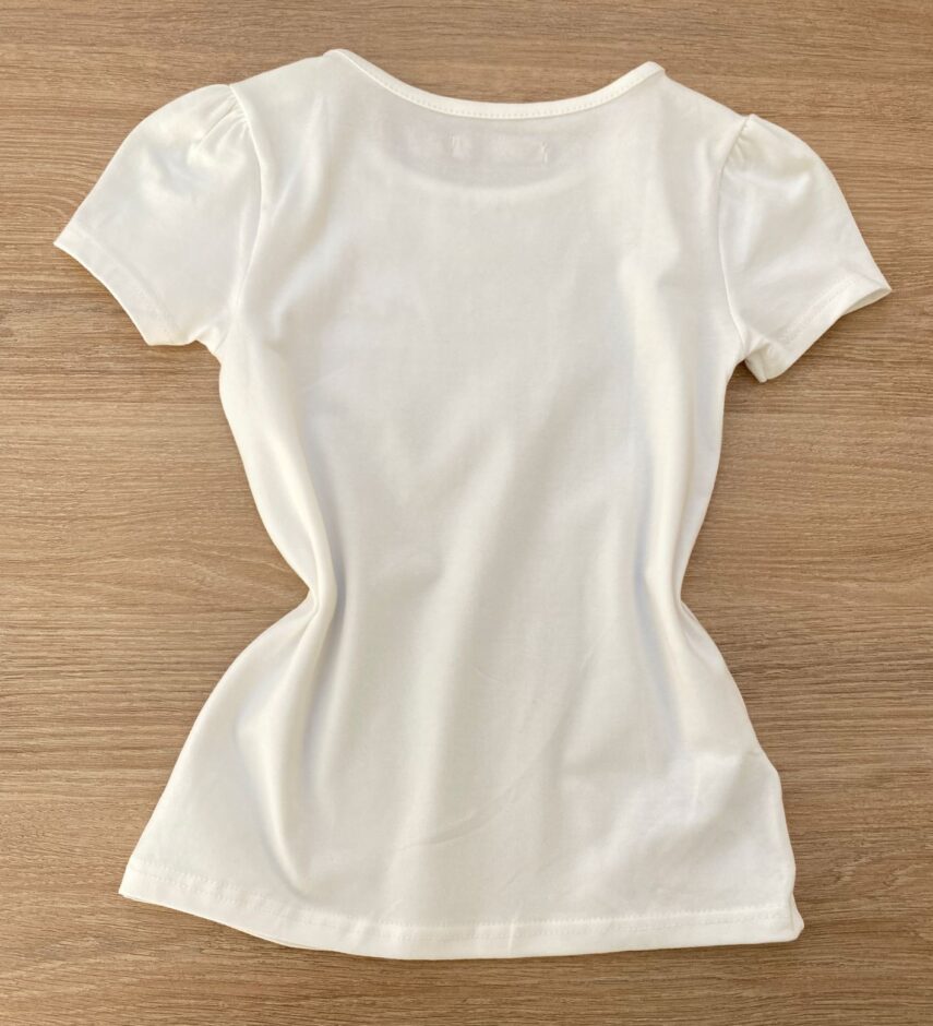 fernandaramoskids com br Blusa Manga Curta Infantil Feminina Tradicional Off White 2