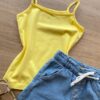 fernandaramoskids com br Blusa Regata Infantil Feminina Básica Justa Amarela 1