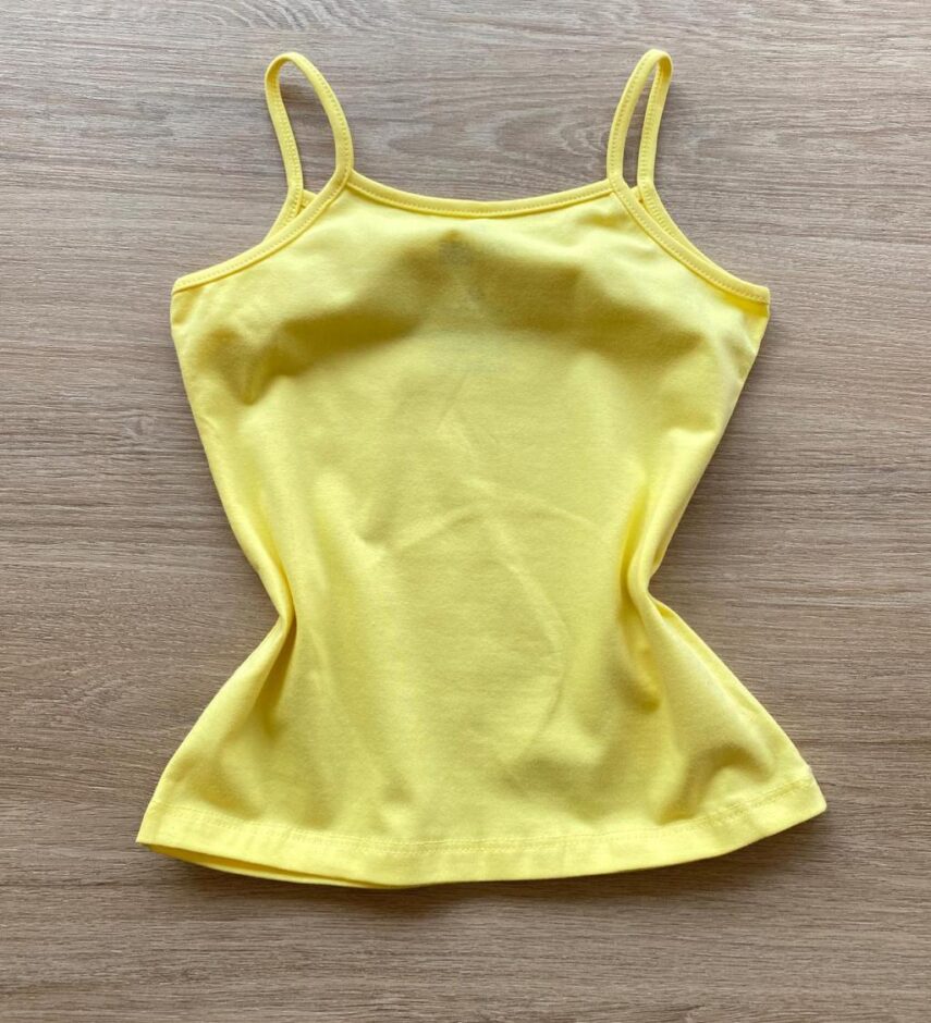 fernandaramoskids com br Blusa Regata Infantil Feminina Básica Justa Amarela 2