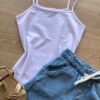 fernandaramoskids com br Blusa Regata Infantil Feminina Básica Justa Branca 1