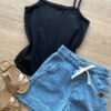 fernandaramoskids com br Blusa Regata Infantil Feminina Básica Justa Preta 1