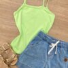 fernandaramoskids com br Blusa Regata Infantil Feminina Básica Justa Verde 1