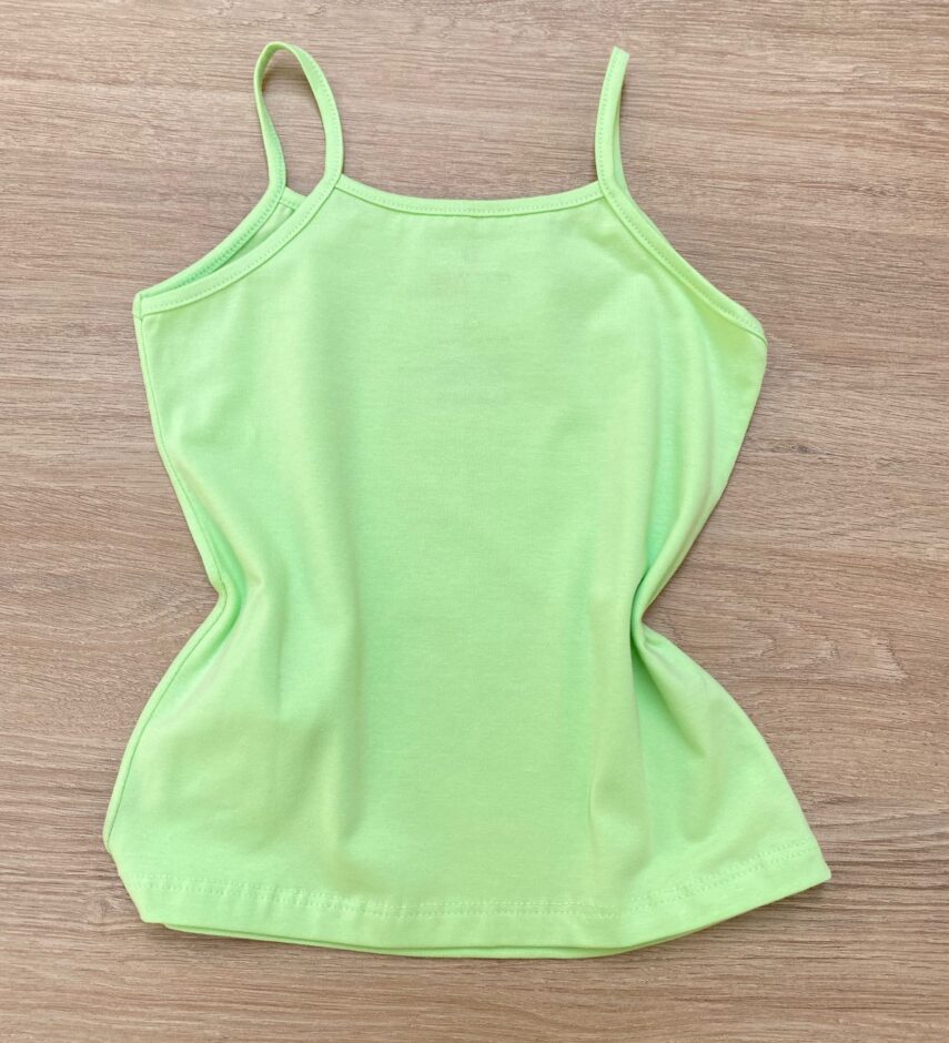 fernandaramoskids com br Blusa Regata Infantil Feminina Básica Justa Verde 2