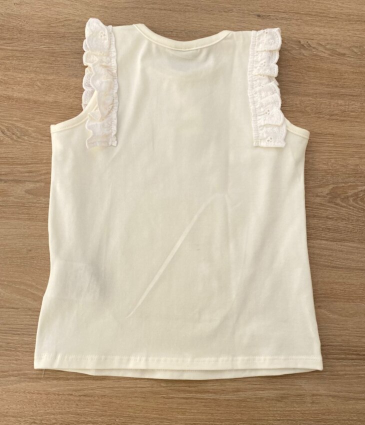 fernandaramoskids com br Blusa Regata Infantil Feminina com Detalhe Off White 2
