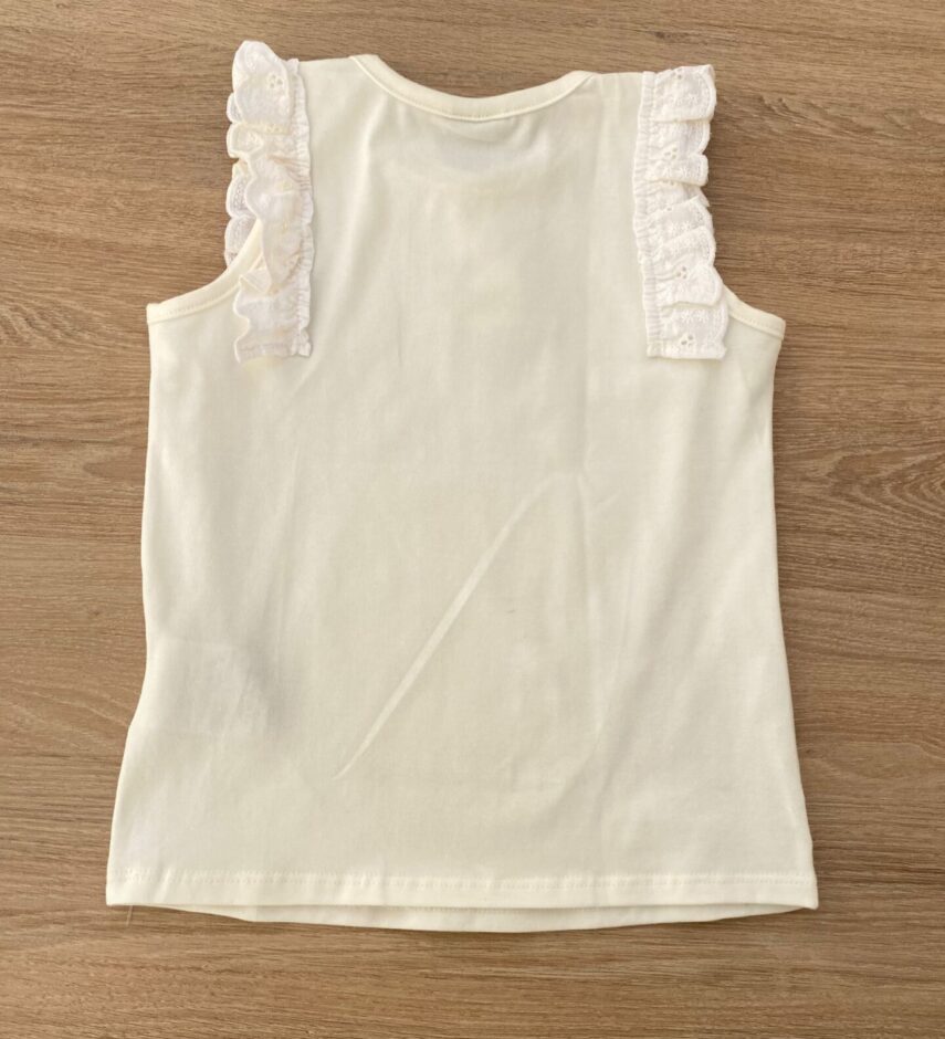 fernandaramoskids com br Blusa Regata Infantil Feminina com Detalhe Off White 2