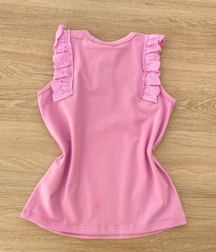 fernandaramoskids com br Blusa Regata Infantil Feminina com Detalhe Rosa 2