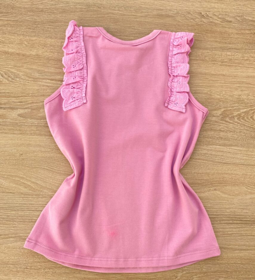 fernandaramoskids com br Blusa Regata Infantil Feminina com Detalhe Rosa 2