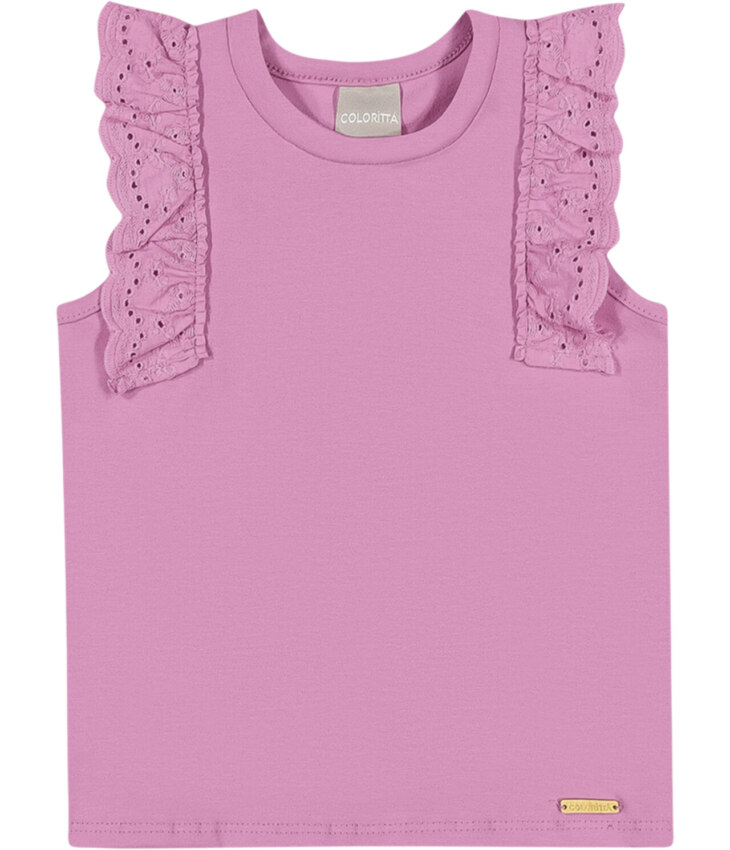fernandaramoskids com br Blusa Regata Infantil Feminina com Detalhe Rosa 3