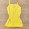 fernandaramoskids com br Blusa Regata Infantil Feminina Detalhe em Renda Amarela 2