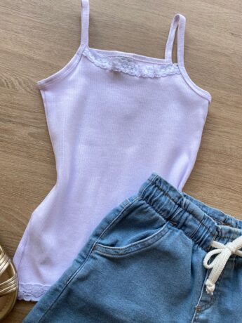 fernandaramoskids com br Blusa Regata Infantil Feminina Detalhe em Renda Branca 1