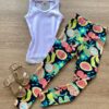 Blusa Regata Infantil Feminina Tradicional Detalhe em Renda Branca Fernanda Ramos Kids