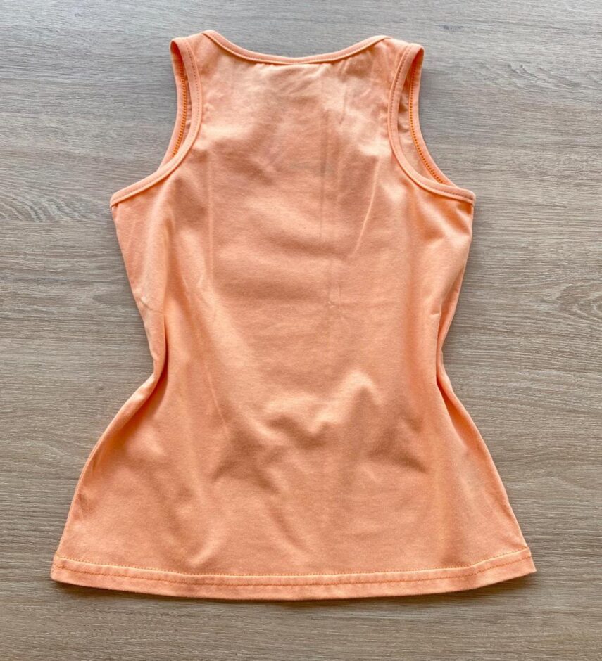fernandaramoskids com br Blusa Regata Infantil Feminina Tradicional Estampada Laranja 2
