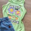 fernandaramoskids com br Blusa Regata Infantil Feminina Tradicional Estampada Verde 1