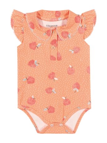 fernandaramoskids com br Body Infantil Feminino Estampa de Frutinhas Laranja 1