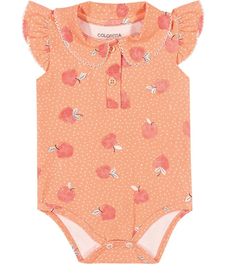 fernandaramoskids com br Body Infantil Feminino Estampa de Frutinhas Laranja 1