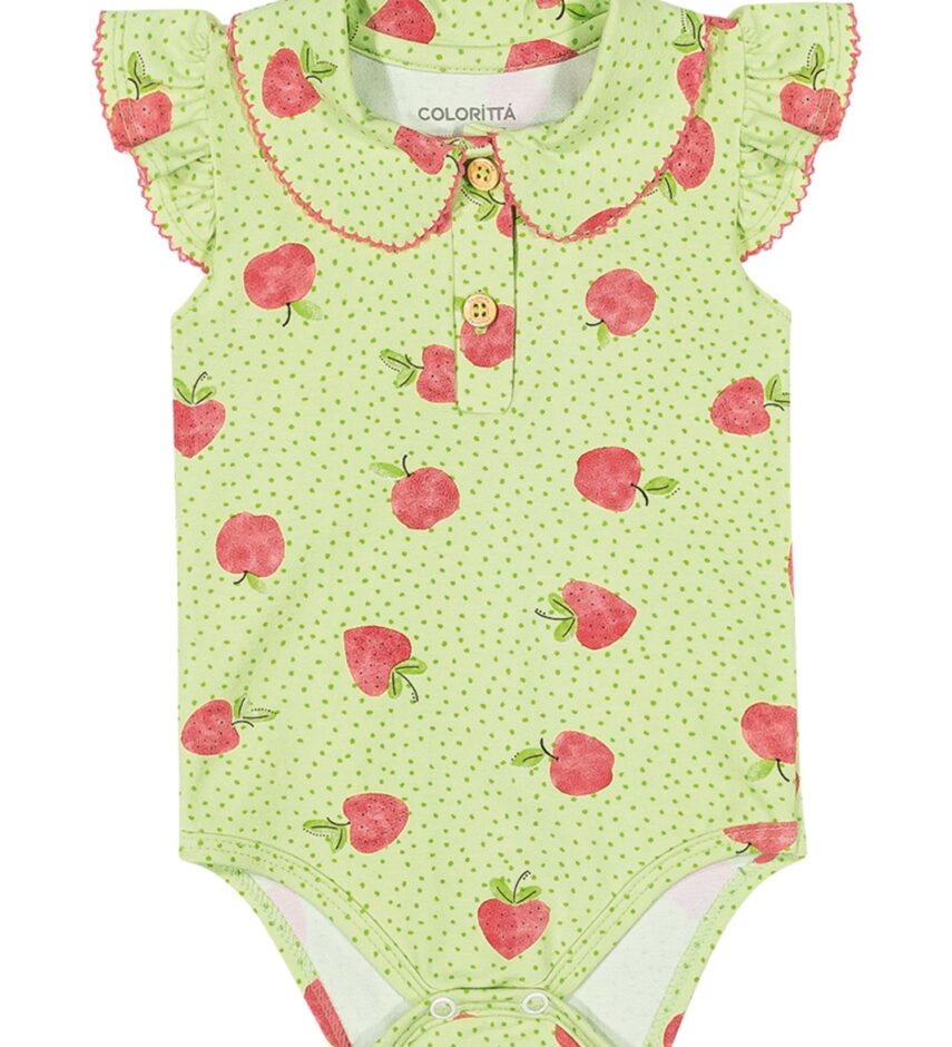 fernandaramoskids com br Body Infantil Feminino Estampa de Frutinhas Verde