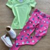 Calça Legging Infantil Feminina Estampa Frutinhas Rosa Fernanda Ramos Kids