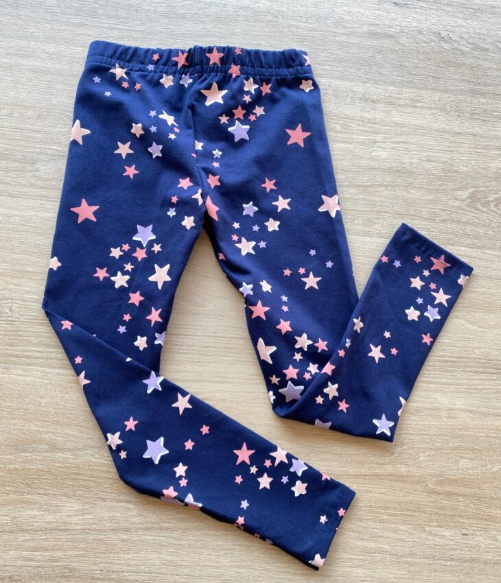 fernandaramoskids com br Calça Legging Infantil Feminina Estampada Estrelas Azul Marinho 1