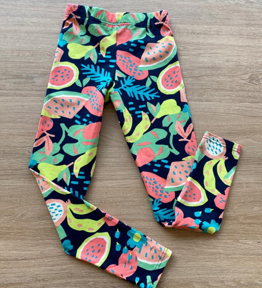 fernandaramoskids com br Calça Legging Infantil Feminina Estampada Fundo Azul Marinho 2