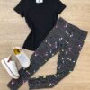 Calça Legging Infantil Feminina Estampada Xadrez Preta Fernanda Ramos Kids
