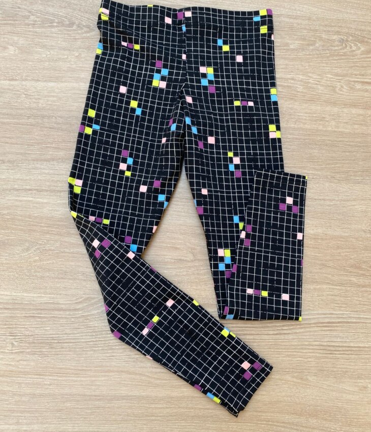 fernandaramoskids com br Calça Legging Infantil Feminina Estampada Xadrez Preta 2