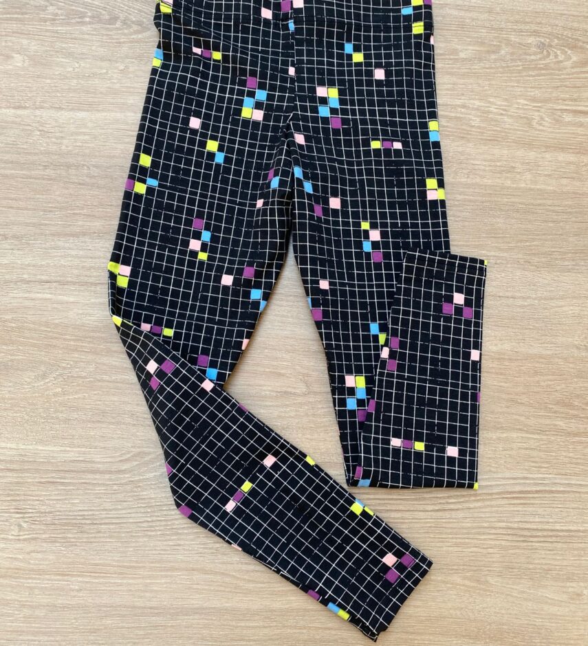 fernandaramoskids com br Calça Legging Infantil Feminina Estampada Xadrez Preta 2