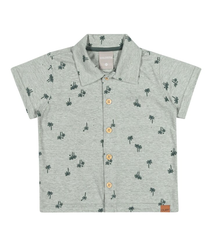 fernandaramoskids com br Camisa Infantil Masculina Manga Curta Estampada Verde 2
