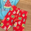 fernandaramoskids com br Conjunto Infantil Feminino Blusa Azul e Bermuda Estampa Frutinhas 1