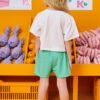 fernandaramoskids com br Conjunto Infantil Feminino Blusa Boxy Over e Short Verde 3