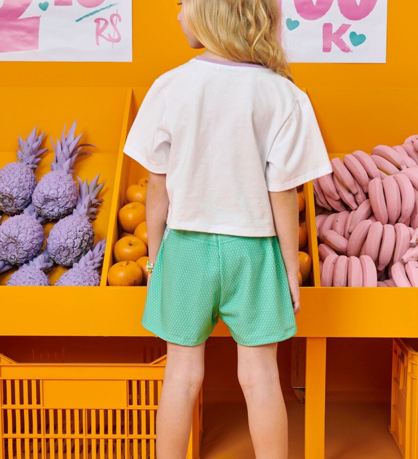 fernandaramoskids com br Conjunto Infantil Feminino Blusa Boxy Over e Short Verde 3