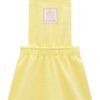 fernandaramoskids com br Conjunto Infantil Feminino Blusa Branca, Salopete Amarela e Bolsinha 2